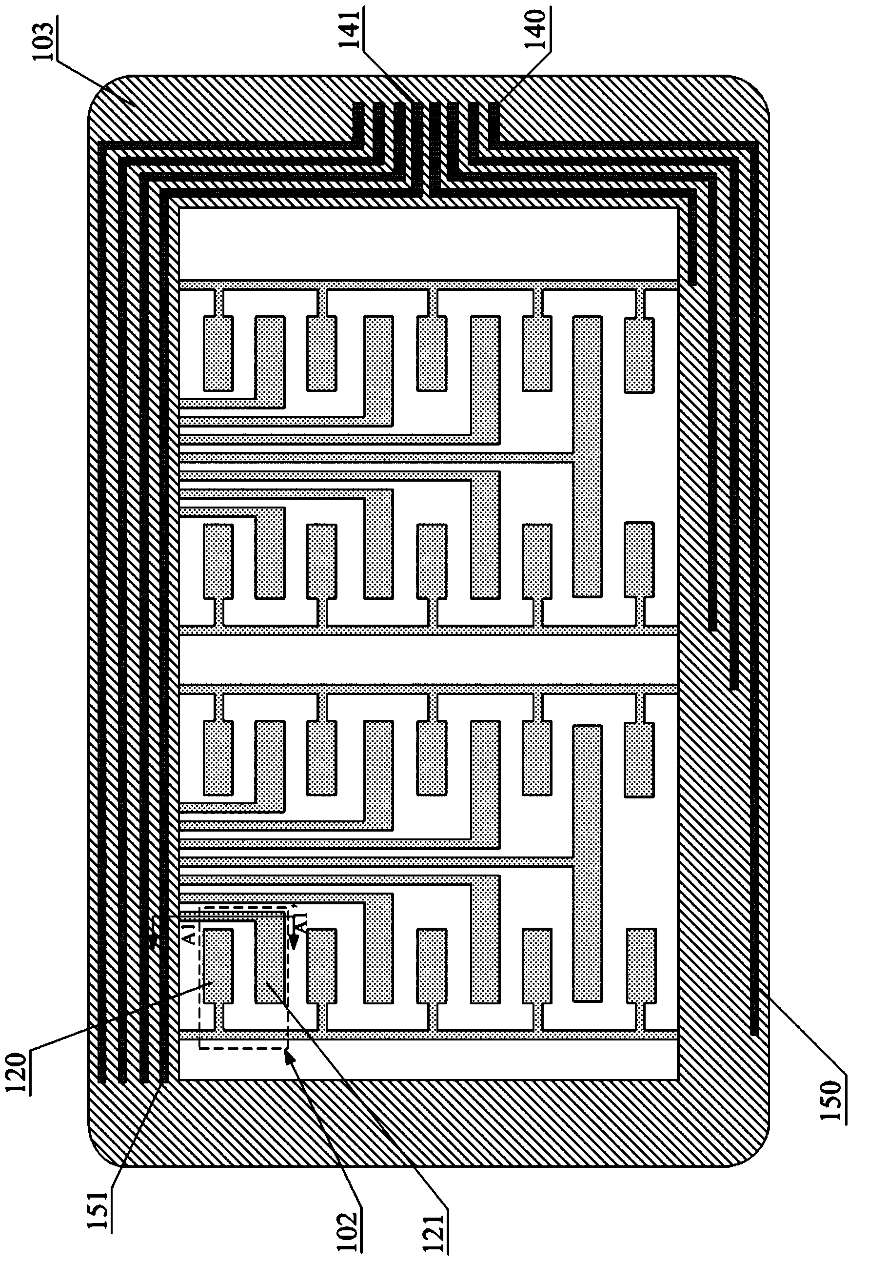 Narrow frame one-chip type capacitor inducting touch screen and manufacturing method thereof
