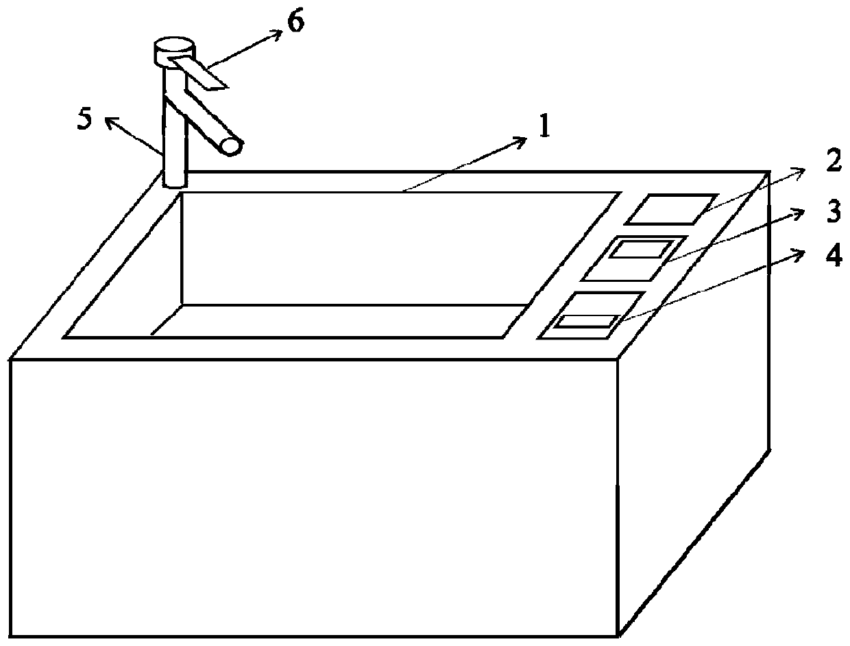 Kitchen basin with pesticide residue detecting and degrading function and use method