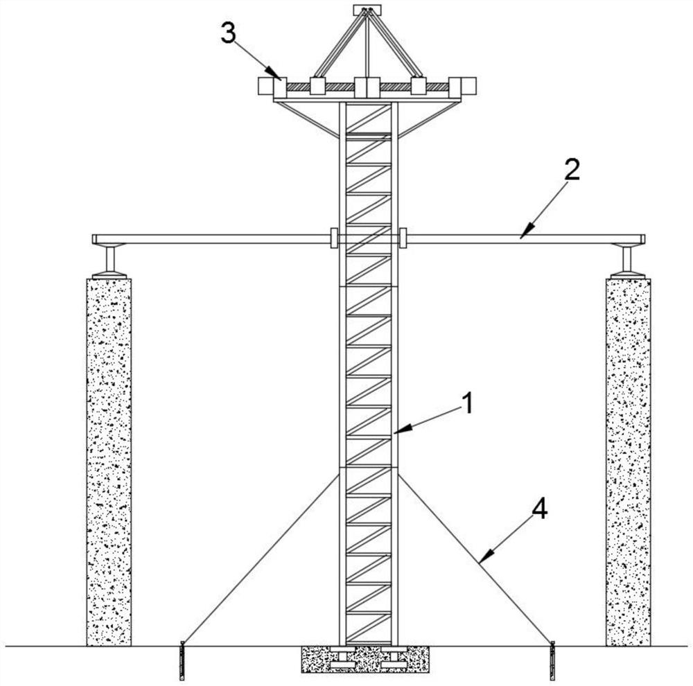 Main arch supporting device for hoisting large-span steel structure roof