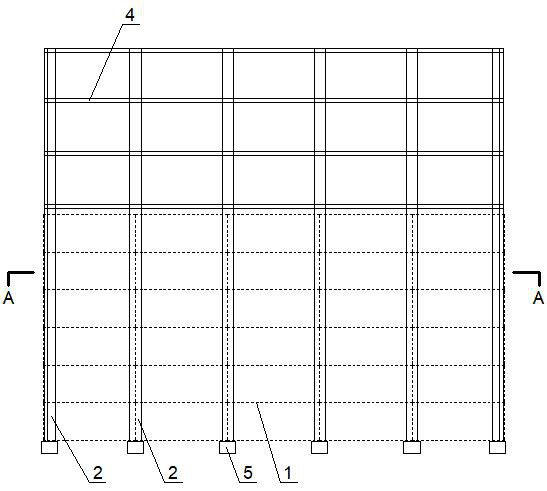 Short-leg shear wall frame structure of existing building storey adding and construction method of short-leg shear wall frame structure