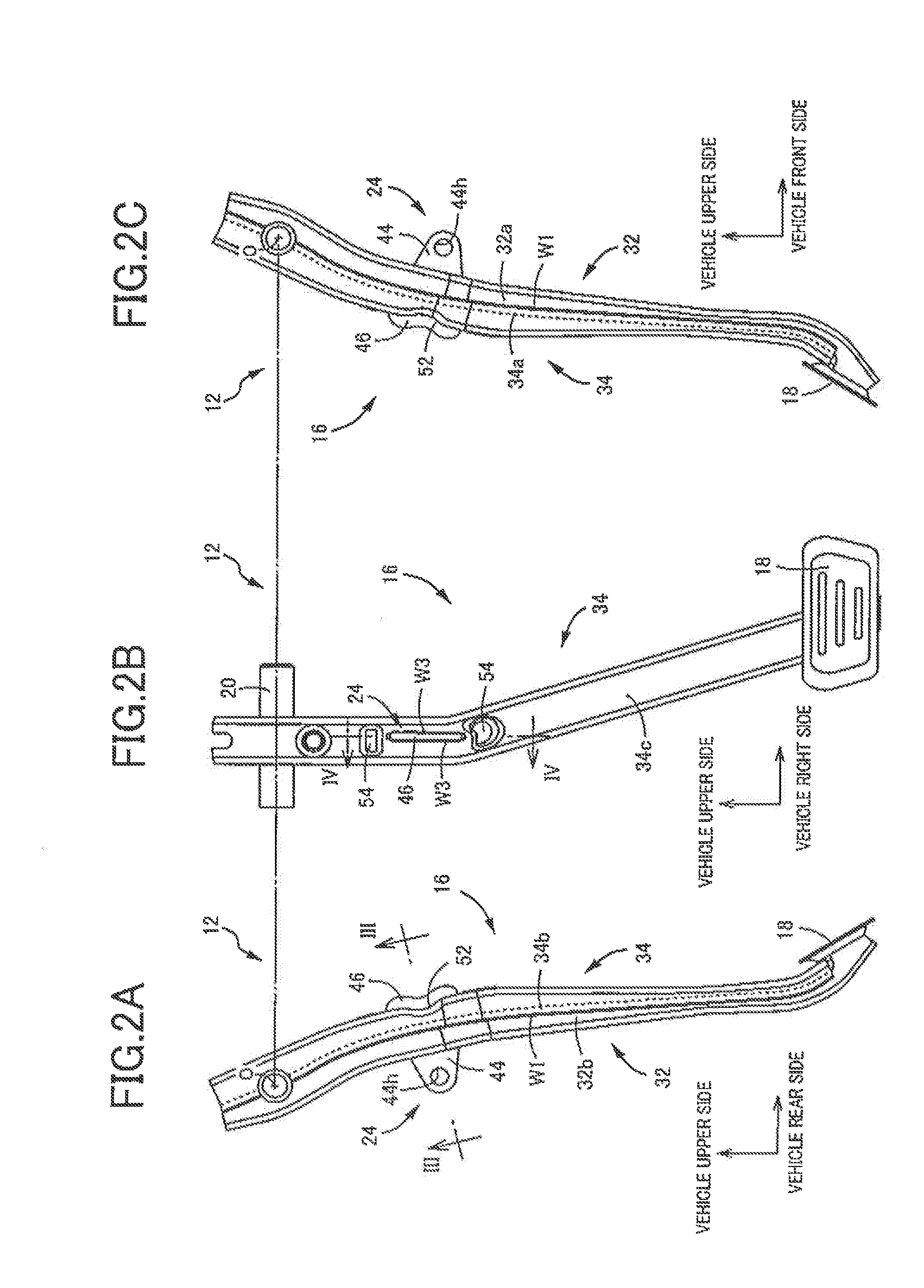 Operating pedal device for vehicle