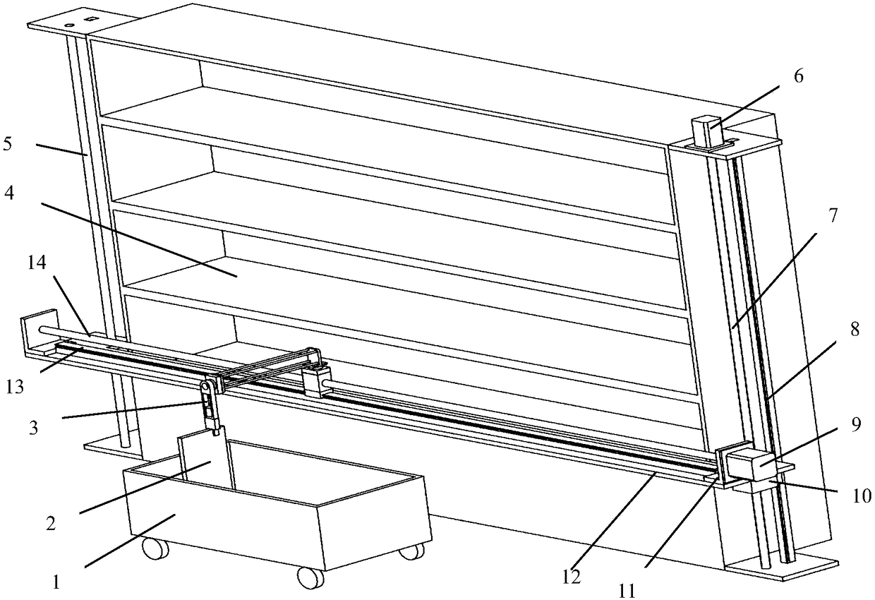 A file bag automatic racking device