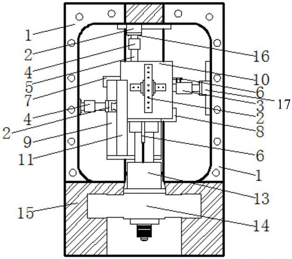 Sliding-type size-variable rigid triaxial instrument