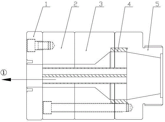 Ecological wood foam-extrusion die having homocentric-square-shaped core body