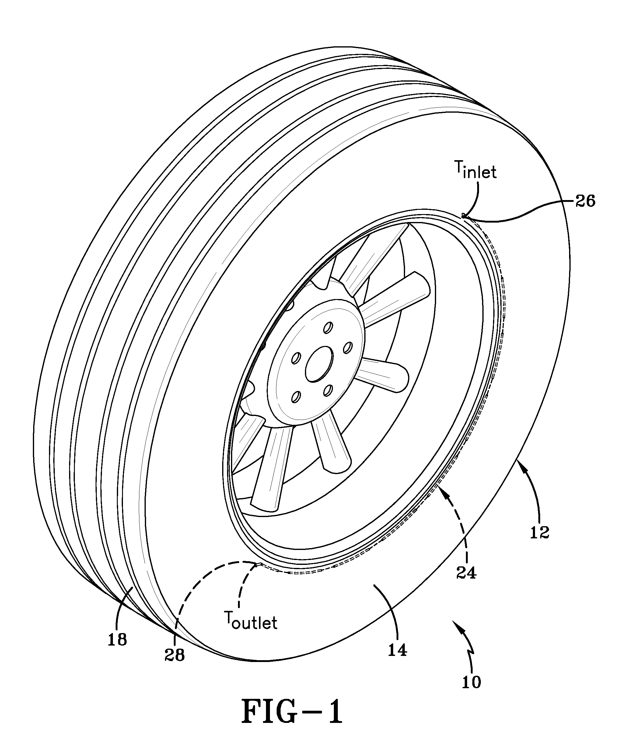 Distributed cavity air pumping assembly and method for a tire