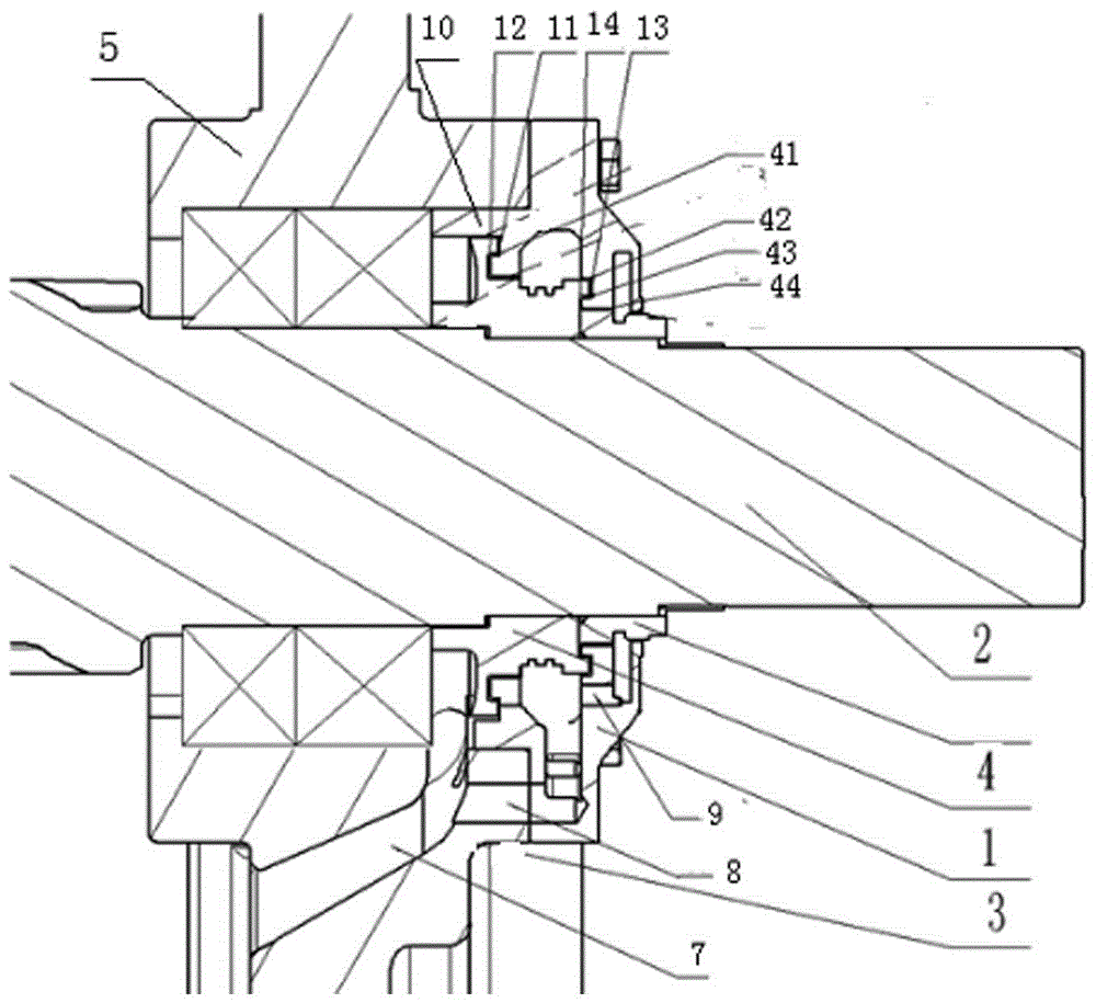 Sealing structure for output shaft of wind power gear box