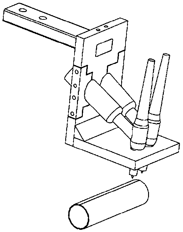 Welding gun clamping device for double TIG high-speed welding process