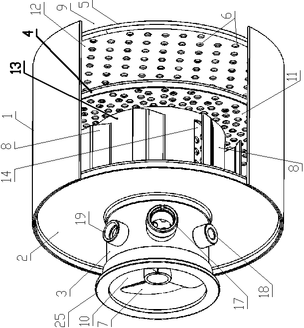 Swirl device for diesel emission post-processing