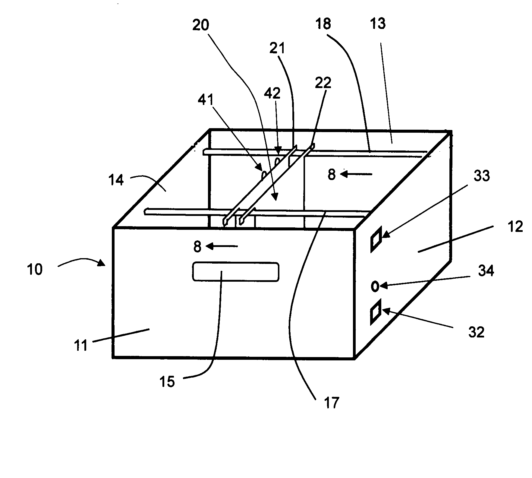 Storage container for electronically addressable file folders and documents