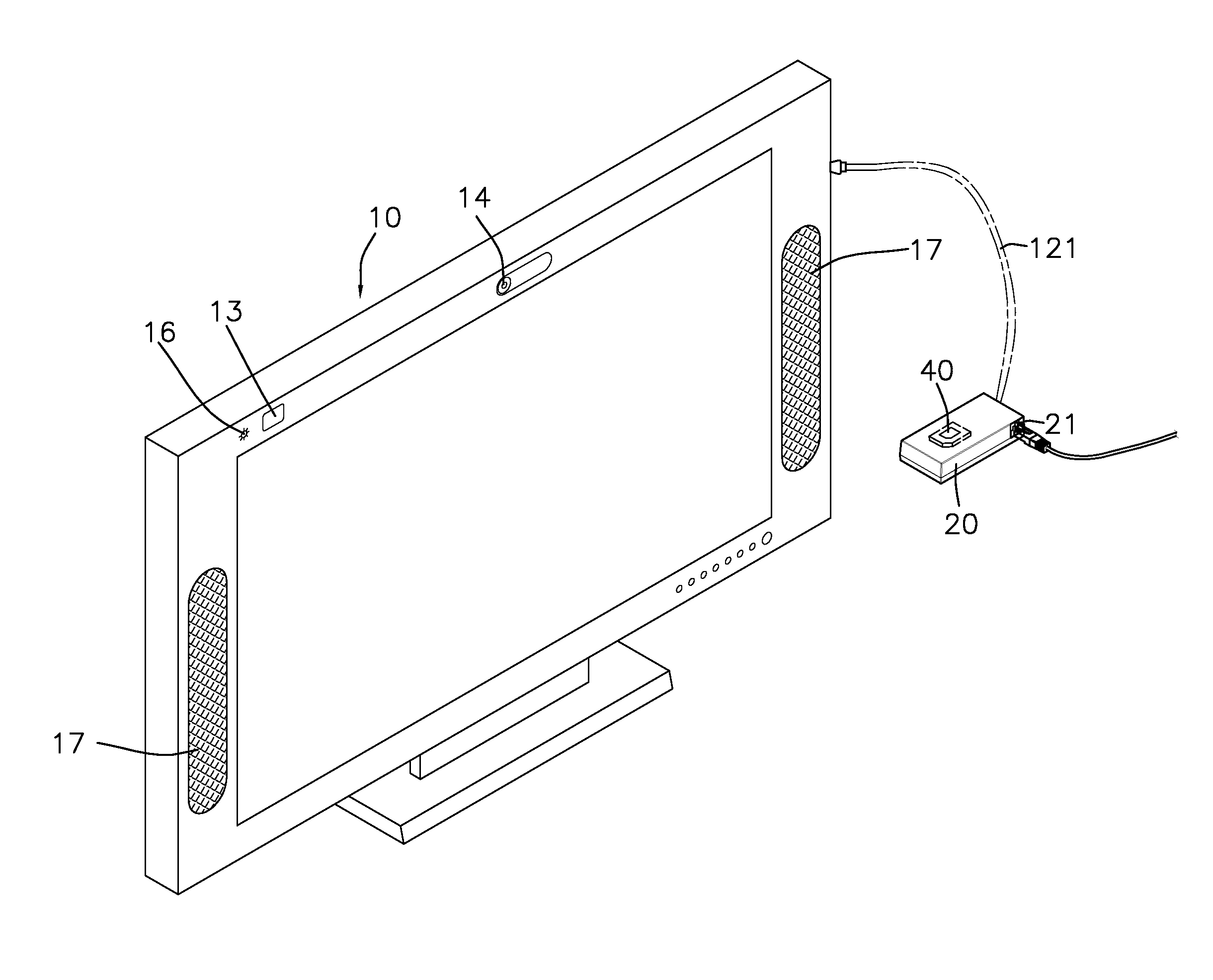 Display device with externally-connected mobile communication