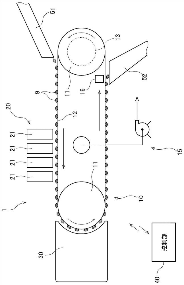 Drying unit, tablet printing device and drying method