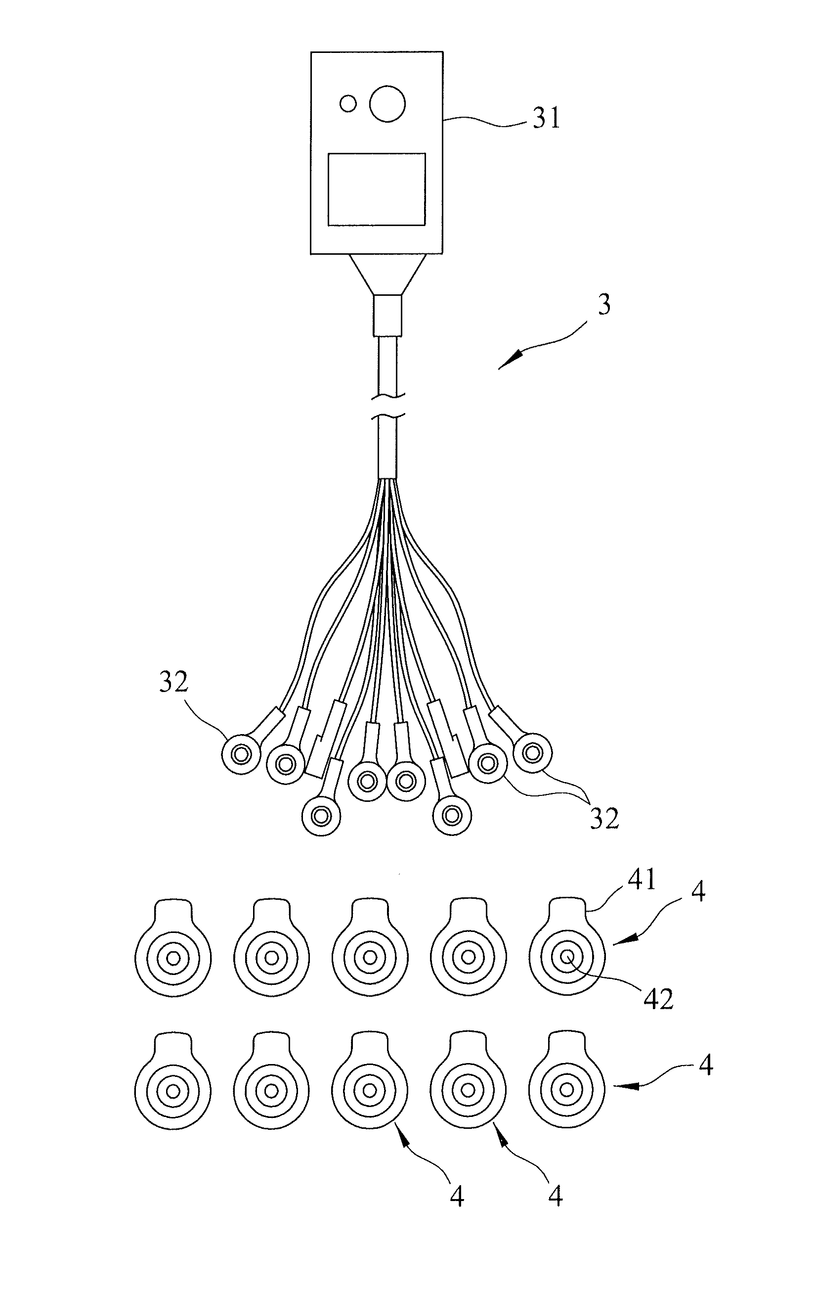Accessory device for twelve-lead electrocardiography apparatus