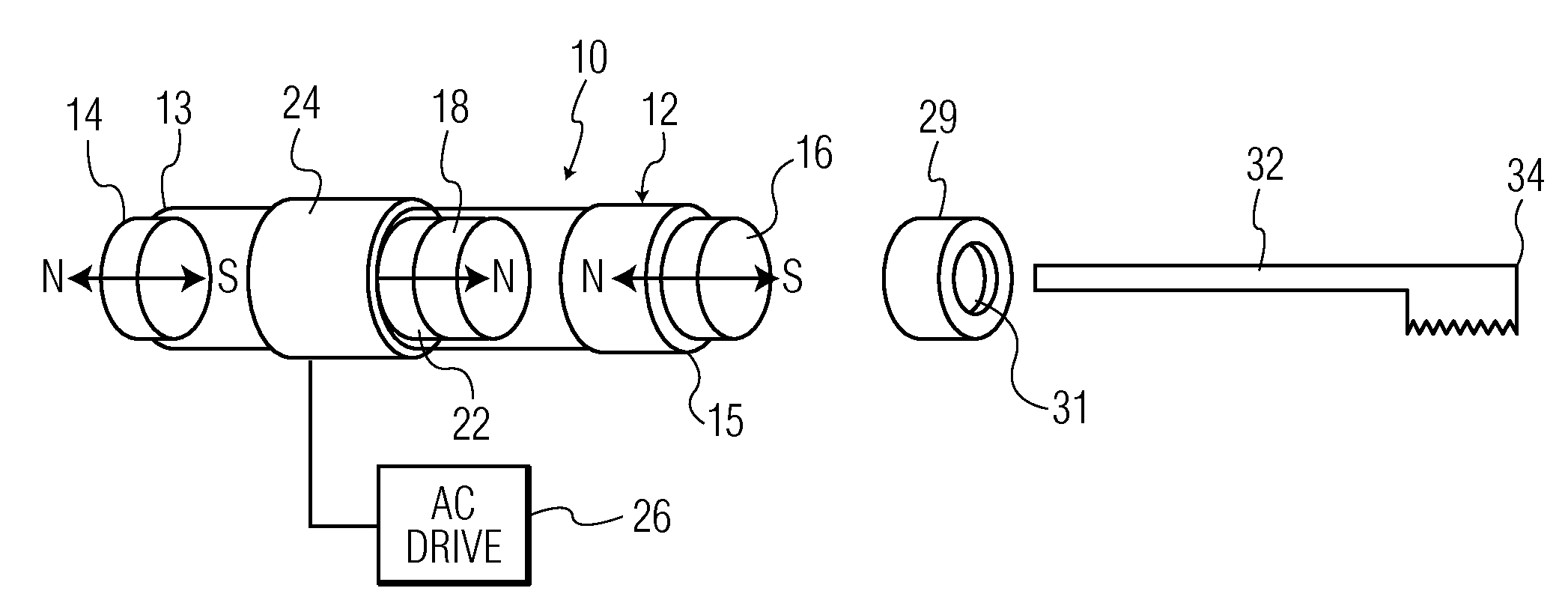 Magnetic spring system for use in a resonant motor