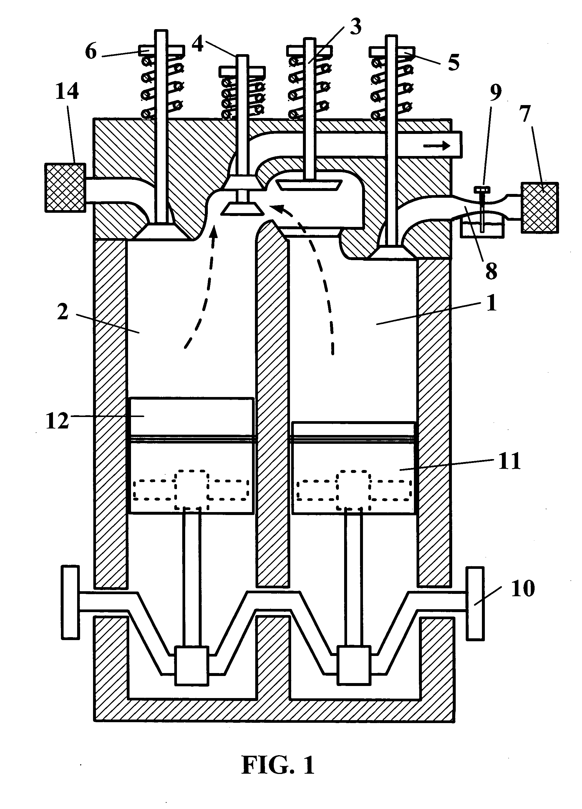 Compression ignition engine by air injection from air-only cylinder to adjacent air-fuel cyliner