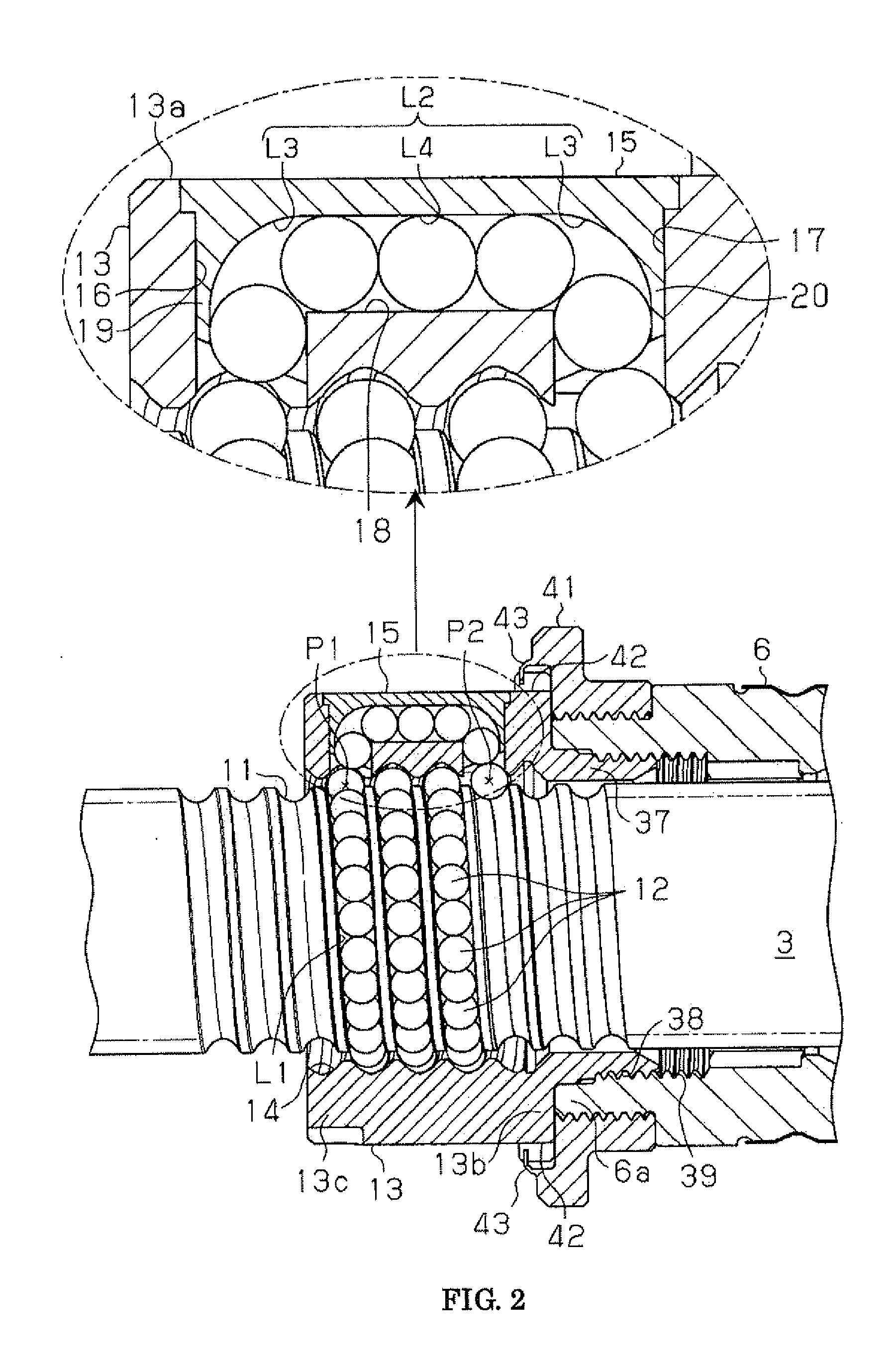 Ball screw apparatus and electric power steering apparatus