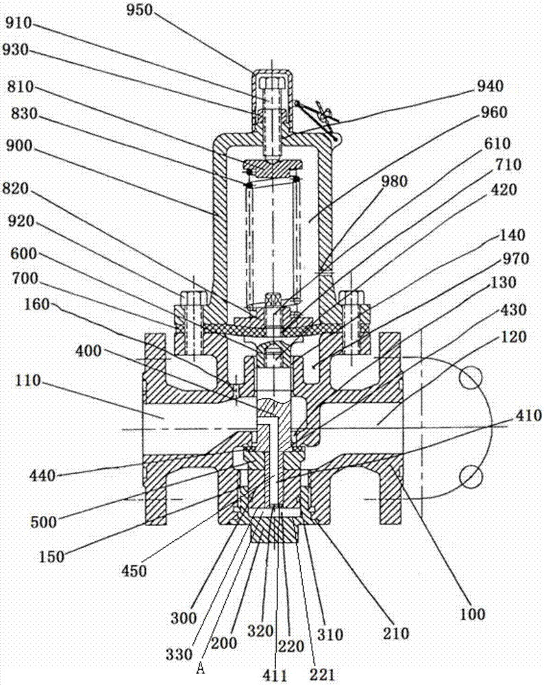 Air pressure reducing valve for ships