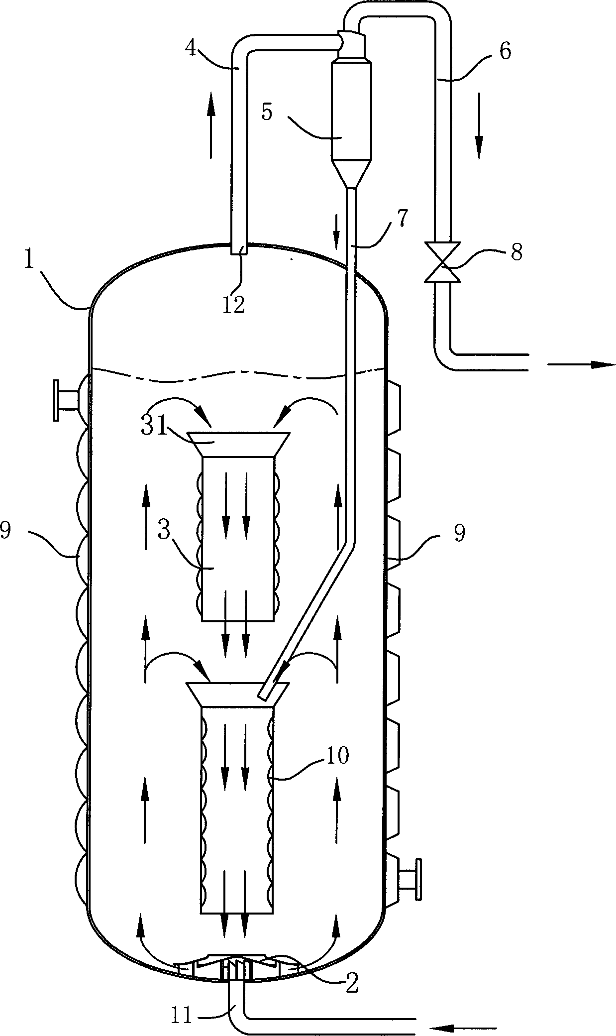 Cyclone airlift fermentation tank