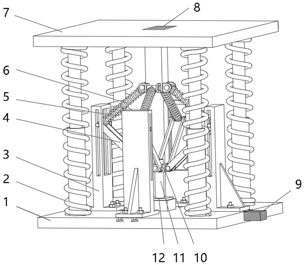 A quasi-zero-stiffness vertical vibration isolator capable of adjusting the equilibrium position