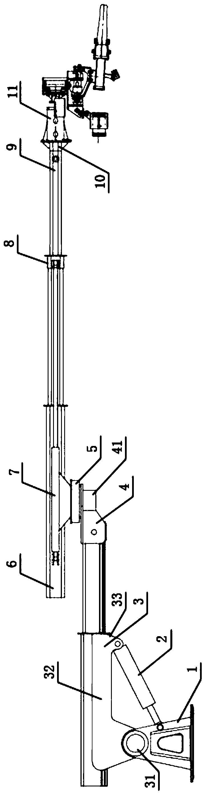 Small wet spraying machine arm support