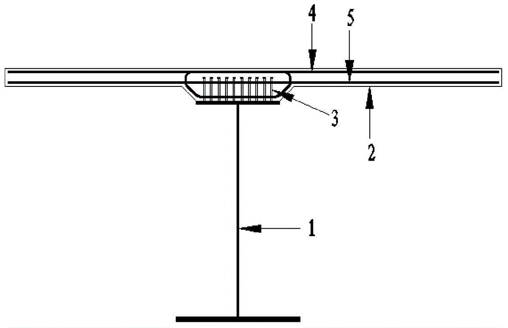 Steel reinforcement arrangement structure of steel structure-concrete slag combined bridge