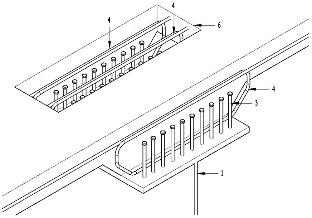 Steel reinforcement arrangement structure of steel structure-concrete slag combined bridge