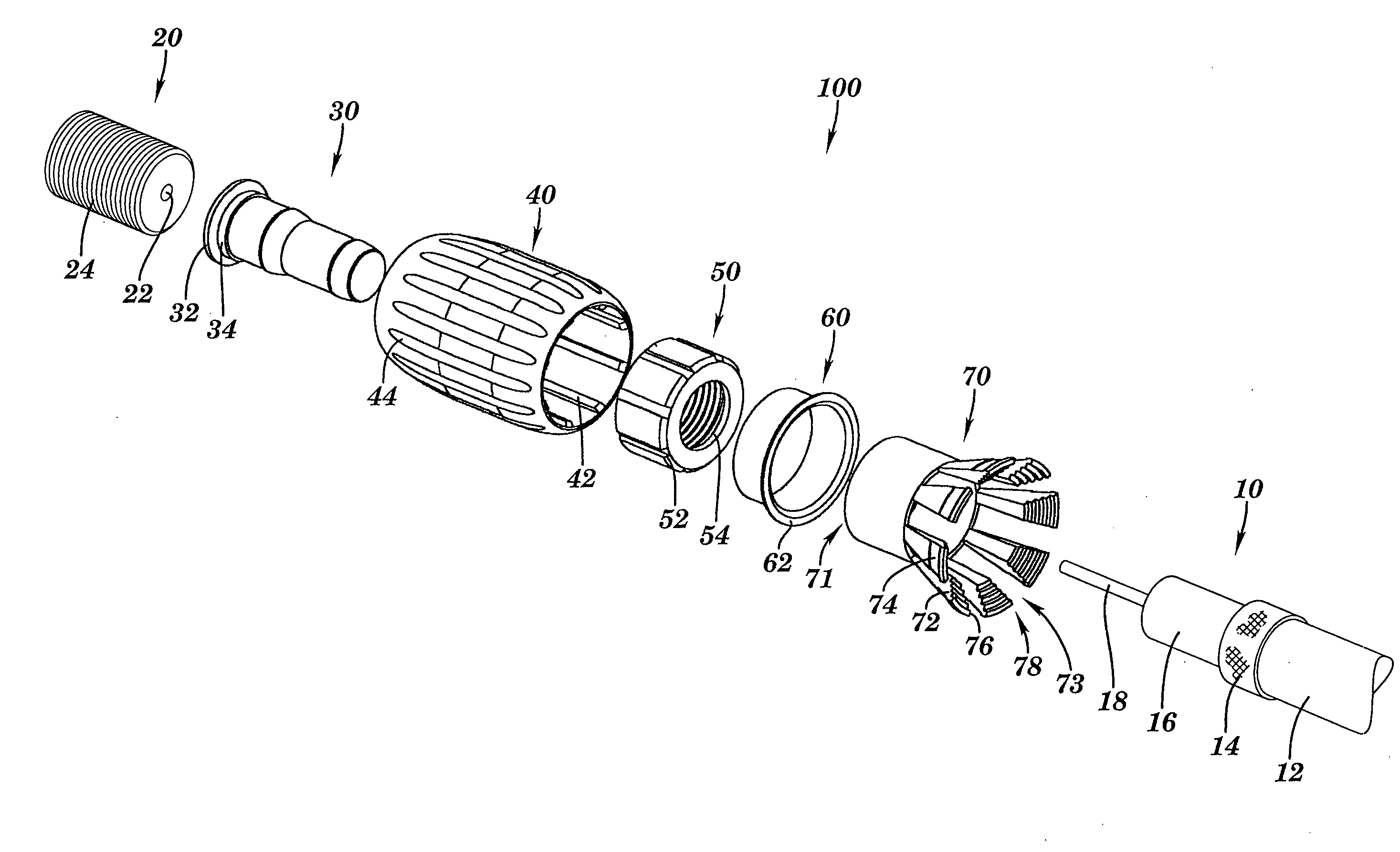 Compression connector and method of use