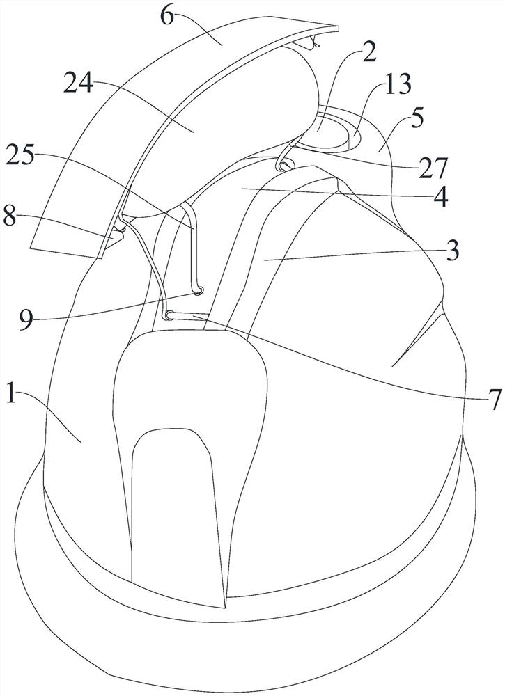 Fire-fighting equipment with overhead inflatable lifesaving mechanism