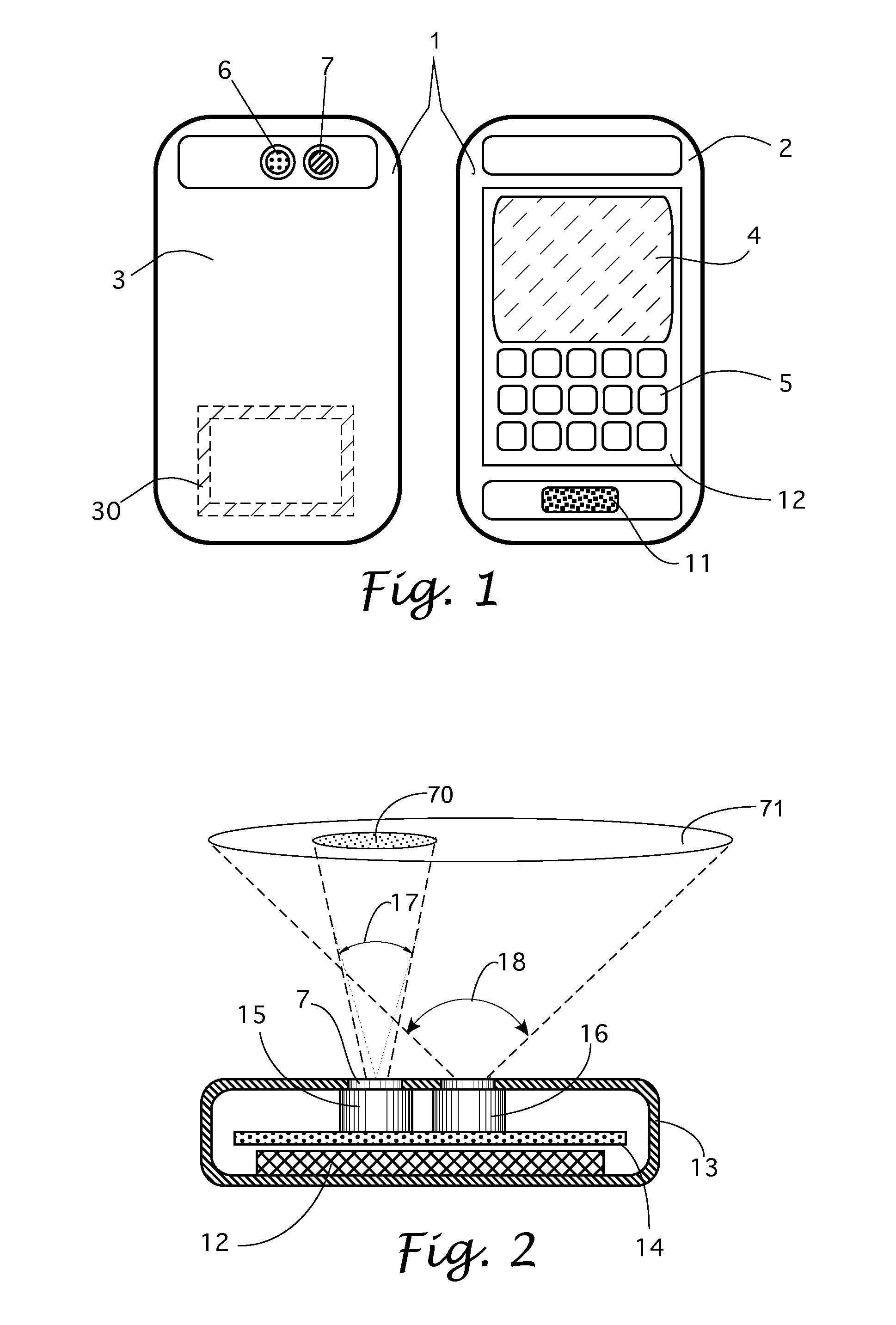 Wireless communication device with integrated electromagnetic radiation sensors
