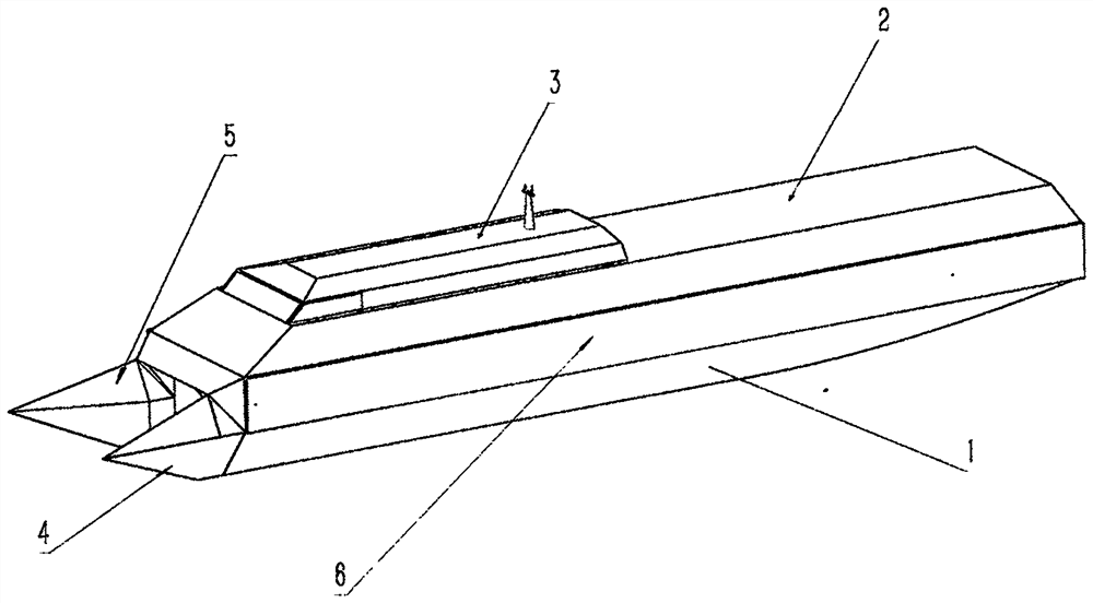 A low energy consumption catamaran structure