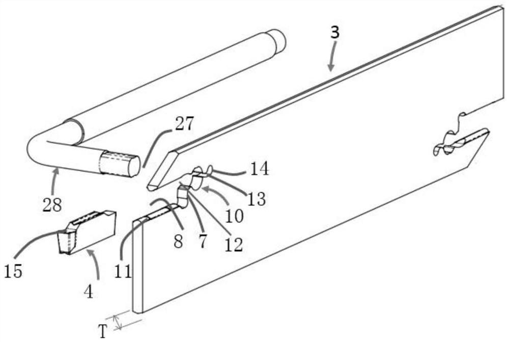 Grooving and cutting tool and clamping assembly