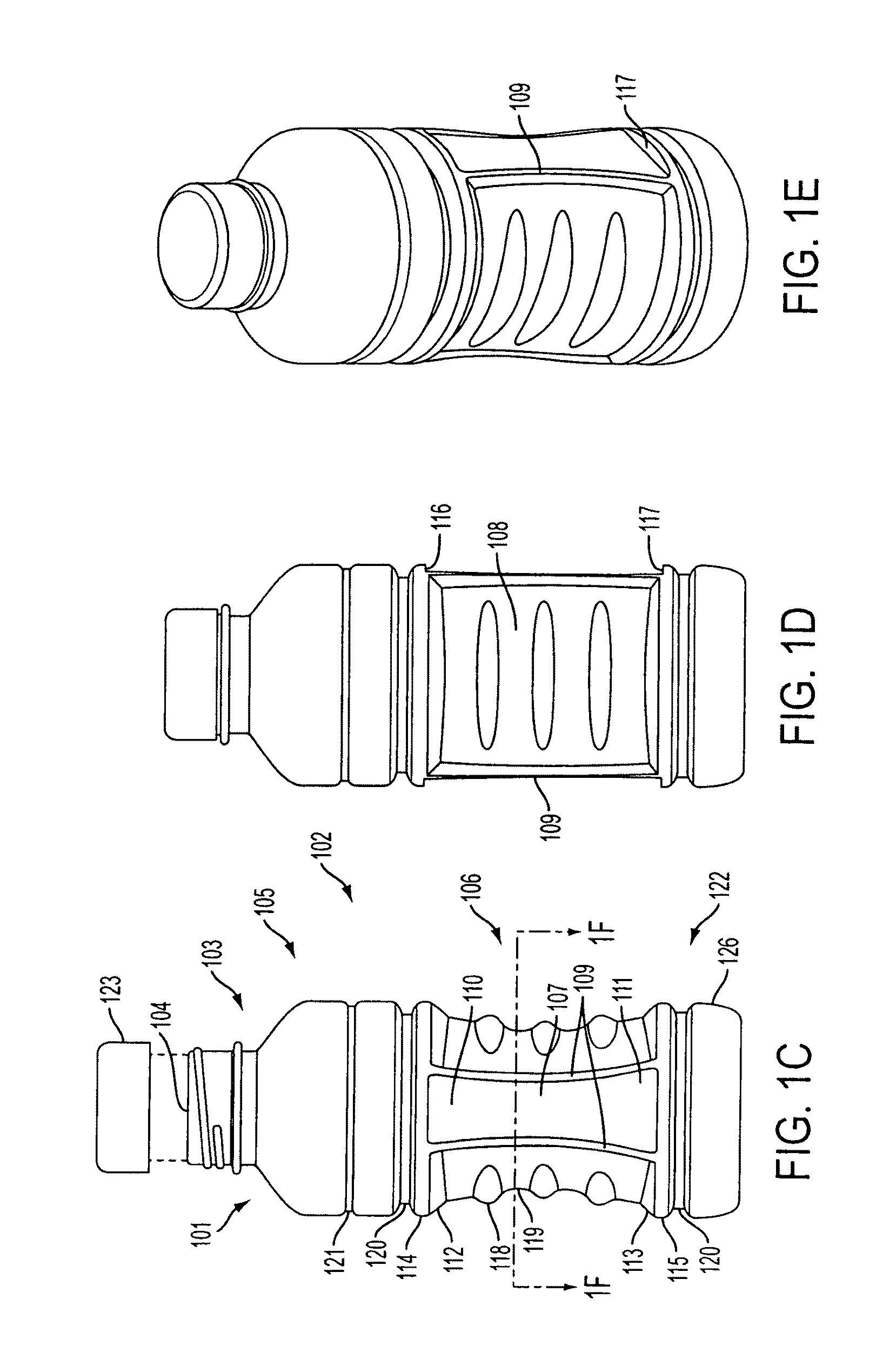 Pressure container with differential vacuum panels