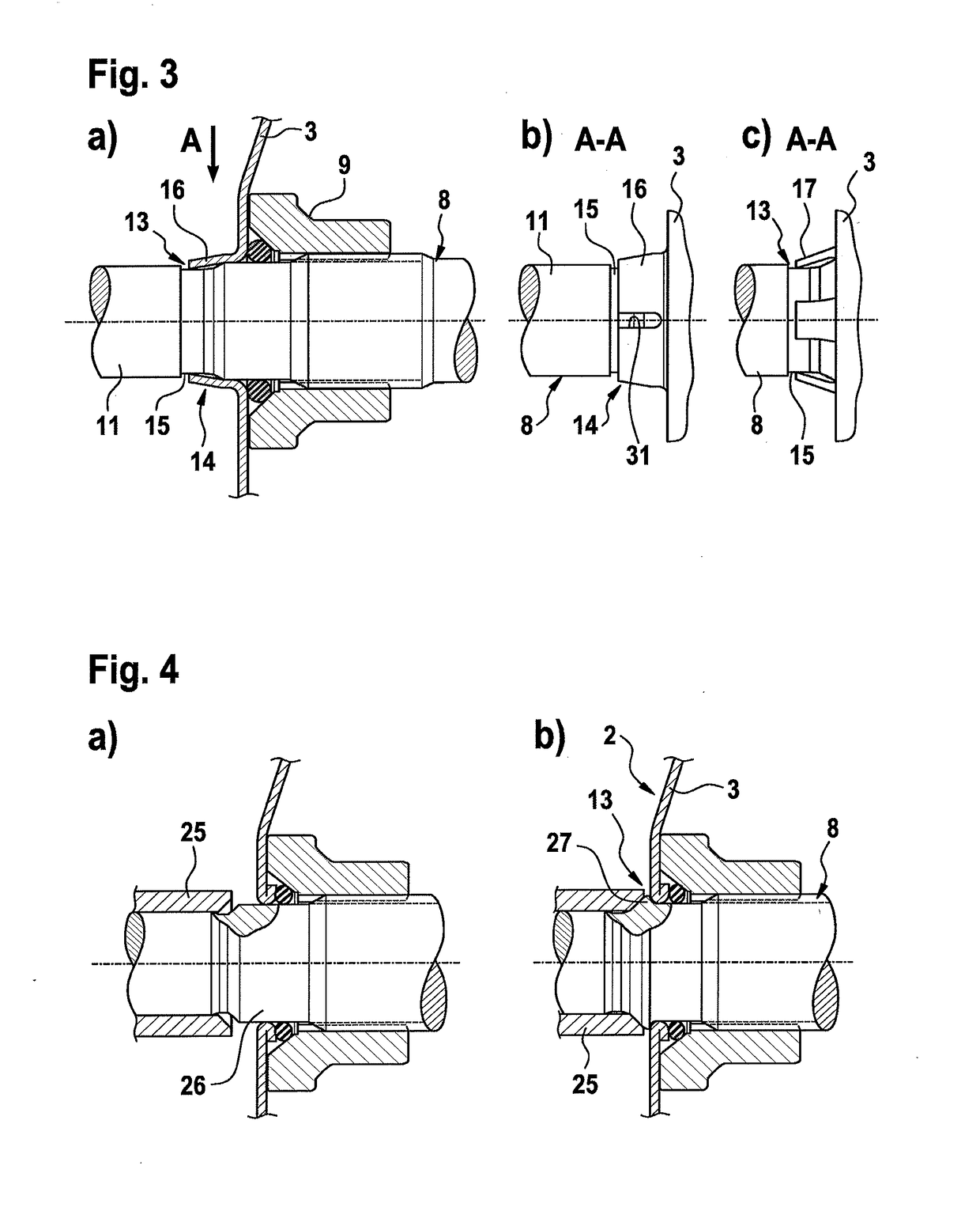 Pneumatic brake booster having a connecting pin