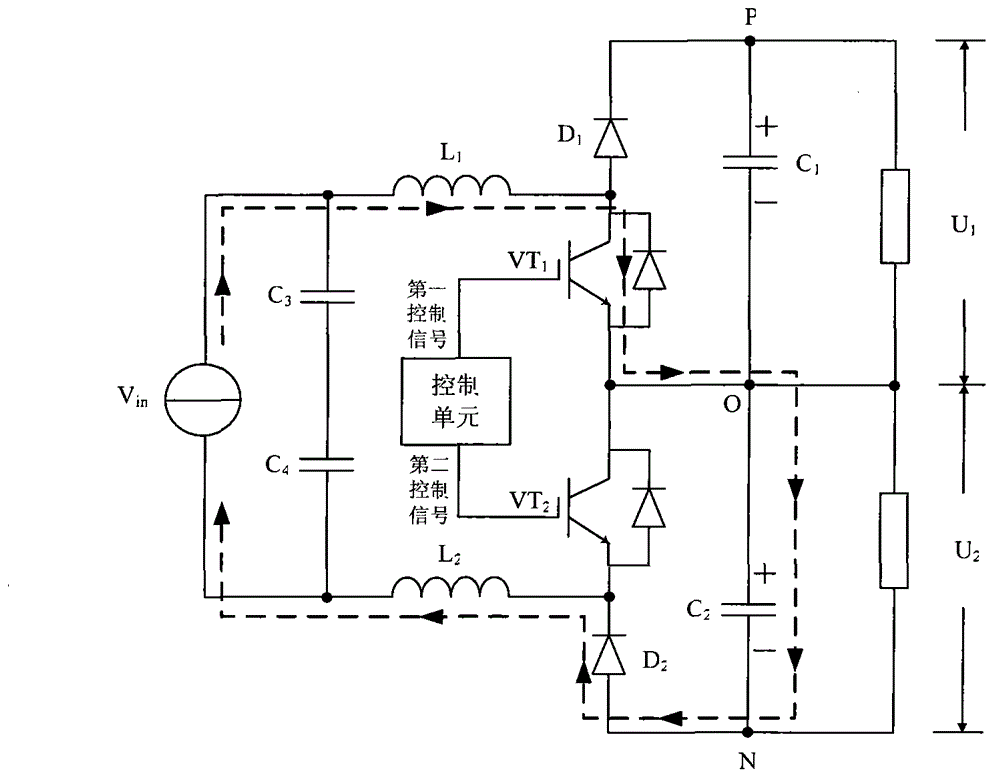 Frequency multiplier type booster circuit, control method and inverter thereof