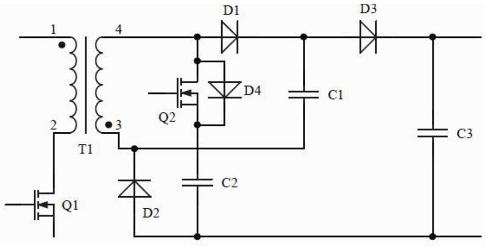 A forward and flyback switching power supply circuit