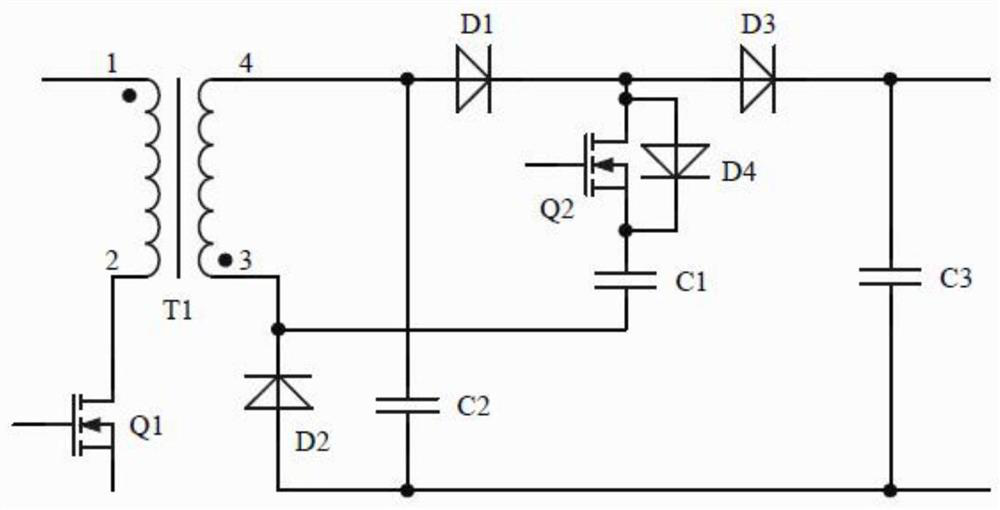 A forward and flyback switching power supply circuit
