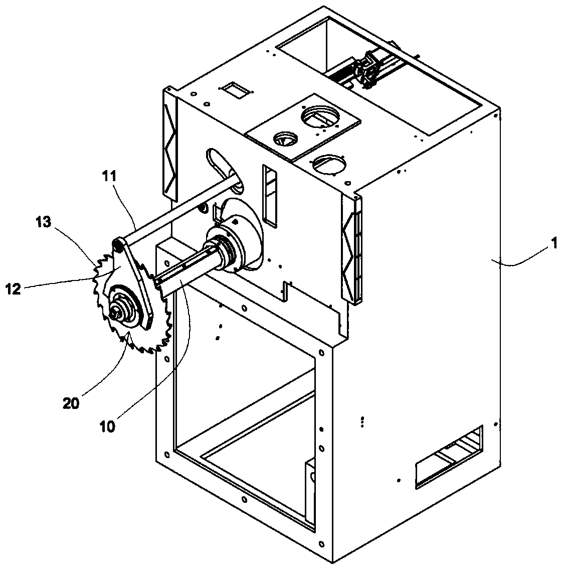 Rolling mechanism of drive shaft of woodworking machine