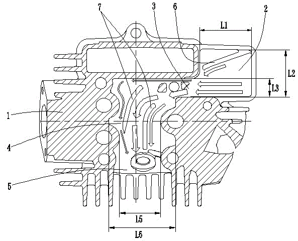 Air cylinder head for three-air-valve engine