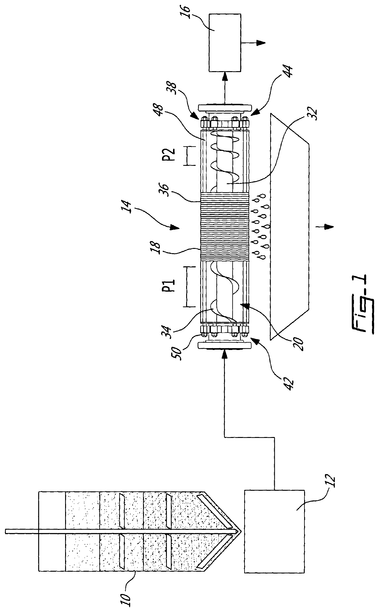 Screw press with filter plates