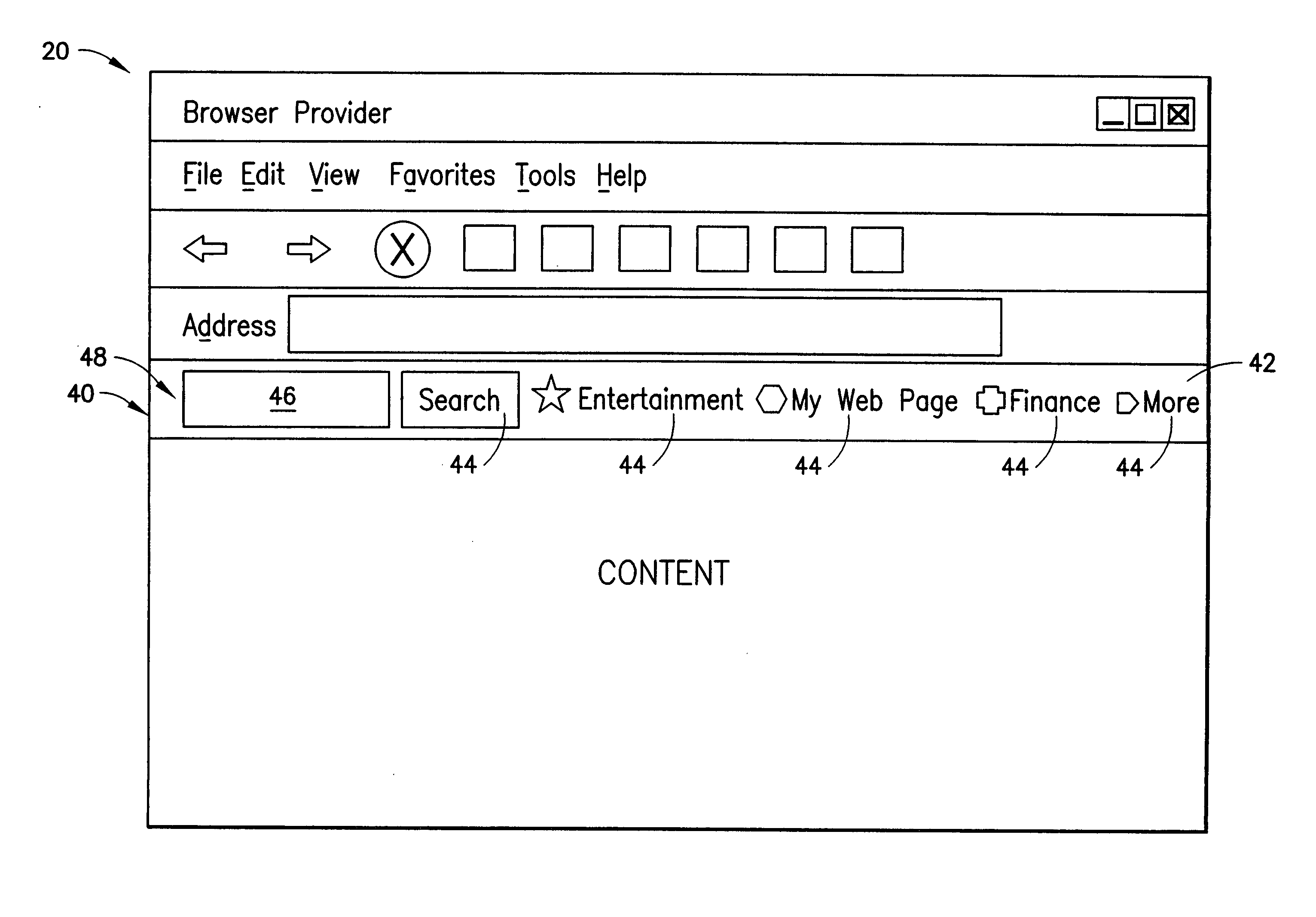 Method of controlling an Internet browser interface and a controllable browser interface