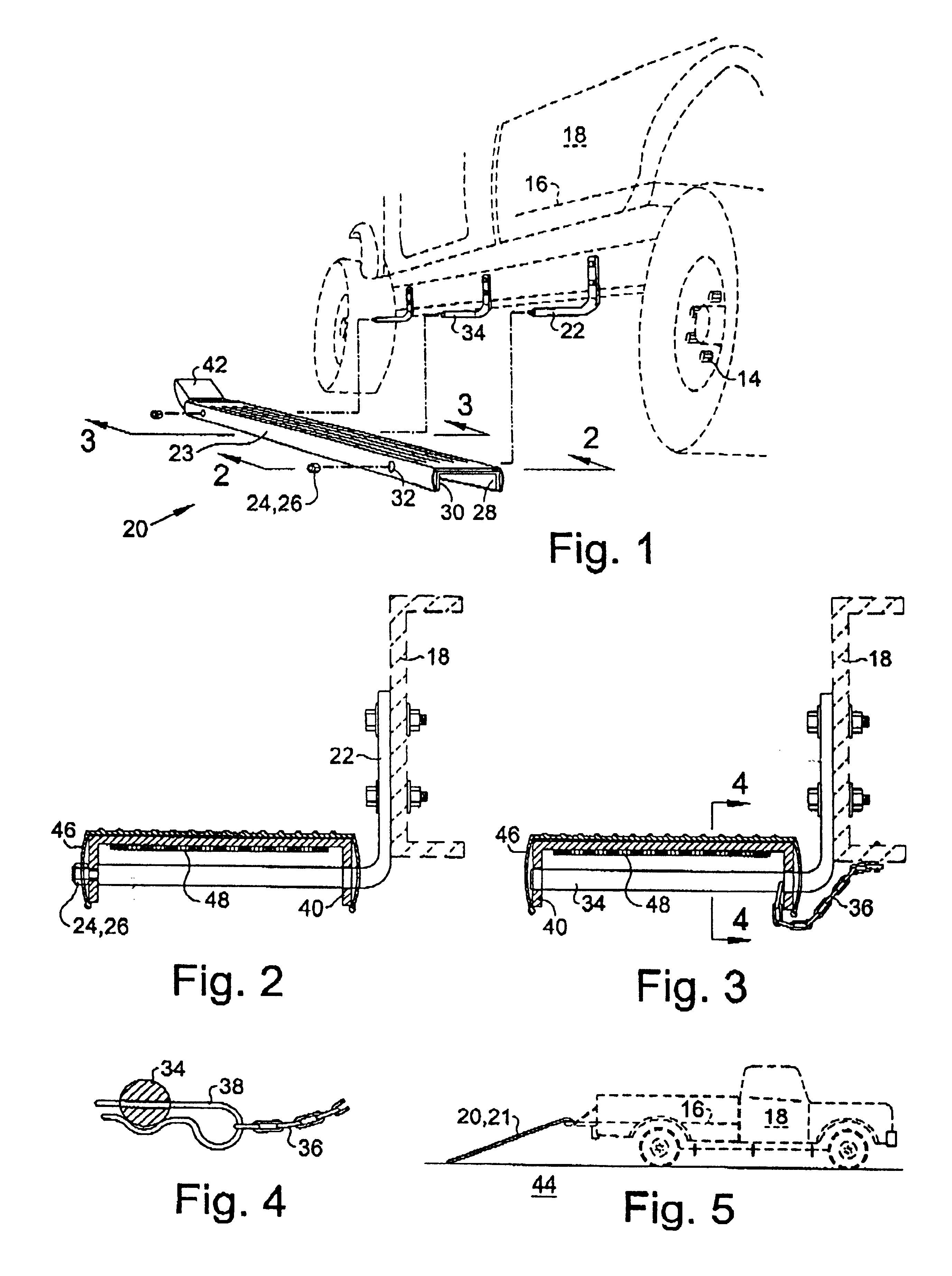 Vehicle running board detachable for use as loading ramp
