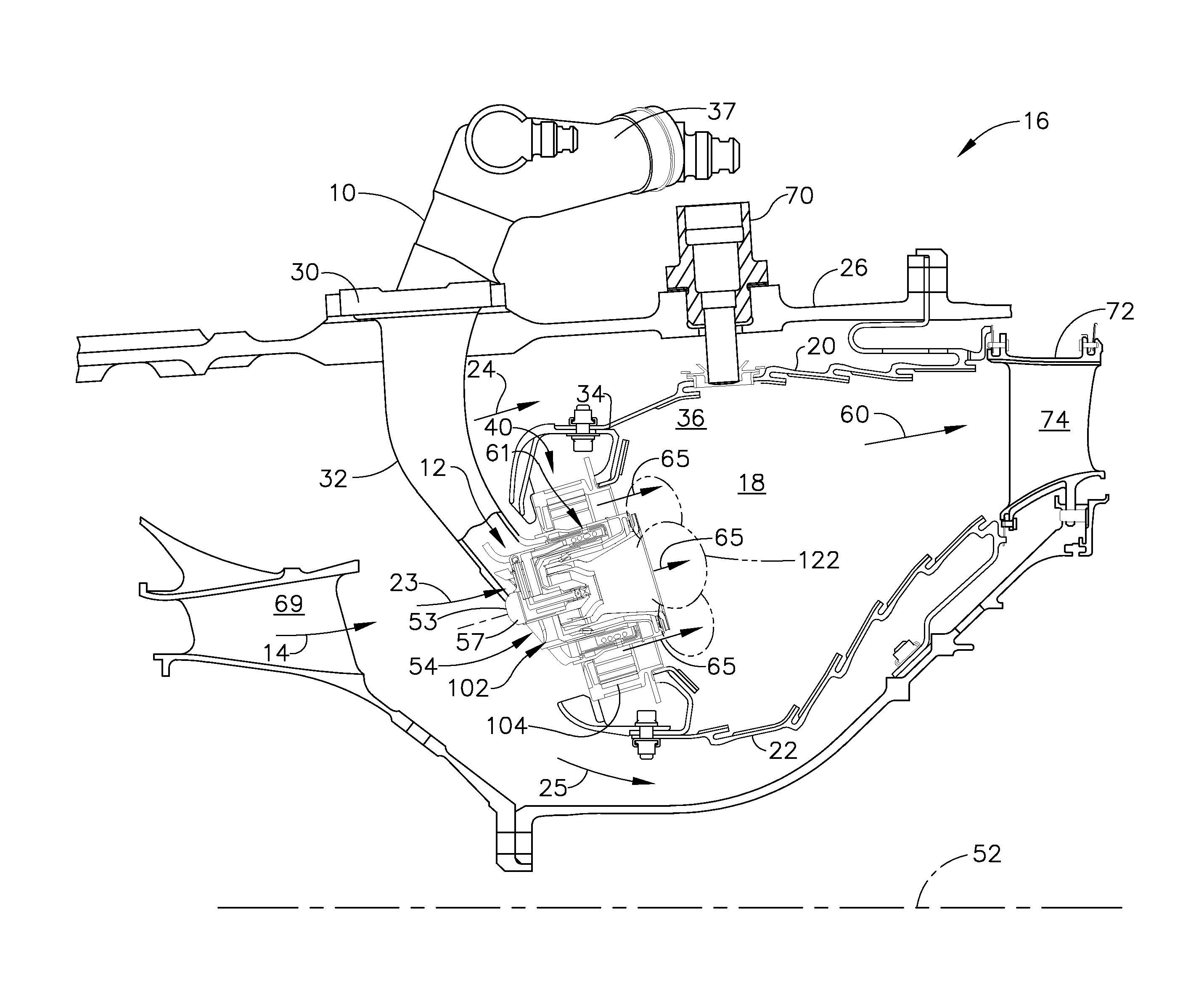 Cooling flowpath dirt deflector in fuel nozzle
