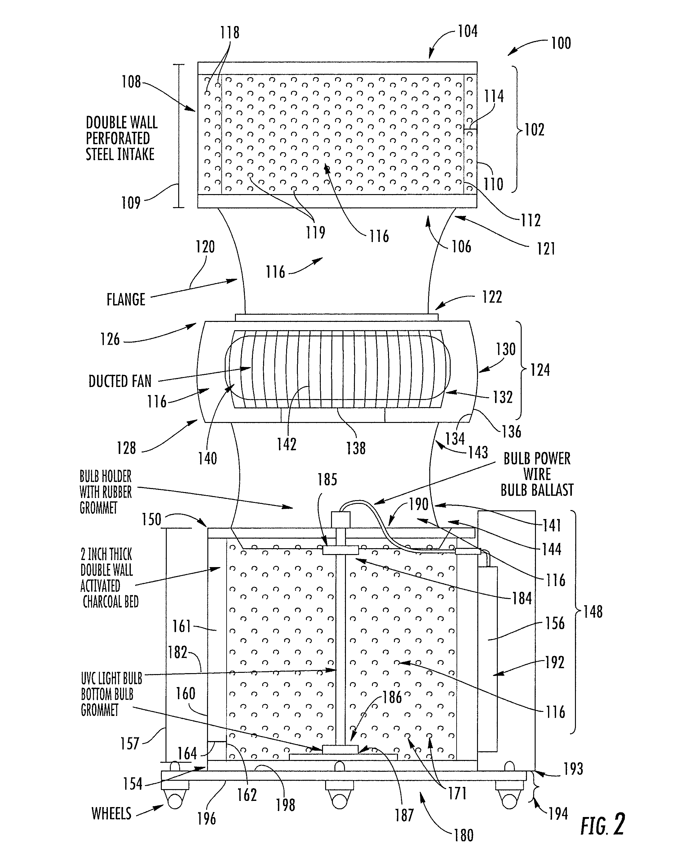 Air purification assembly and method of using same