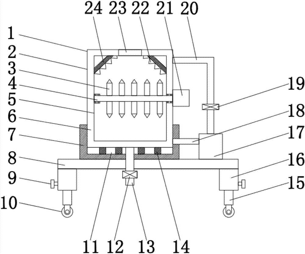 Movable medicinal material crusher with damping and cooling functions