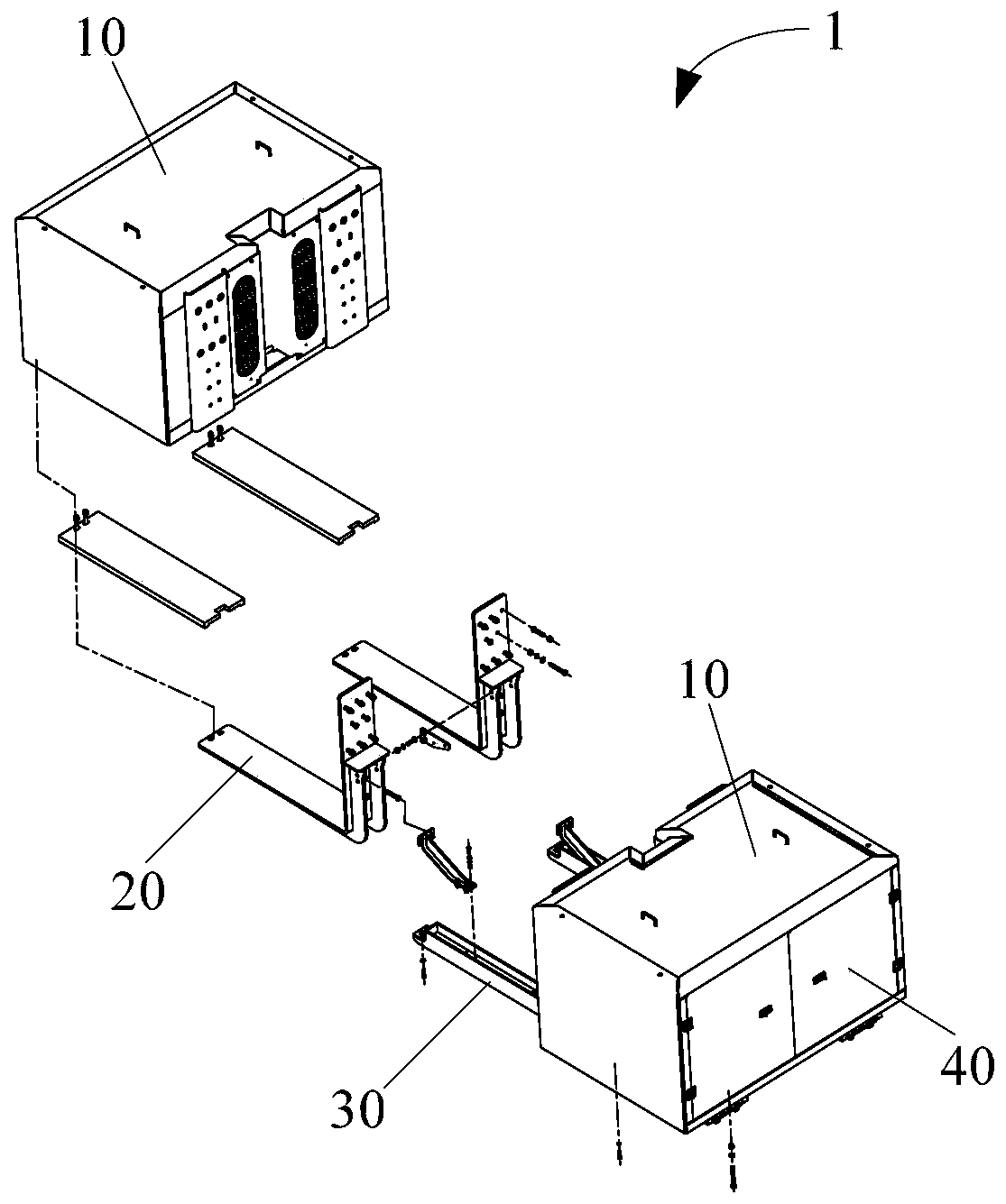 Power battery mounting device of mining dump truck and vehicle