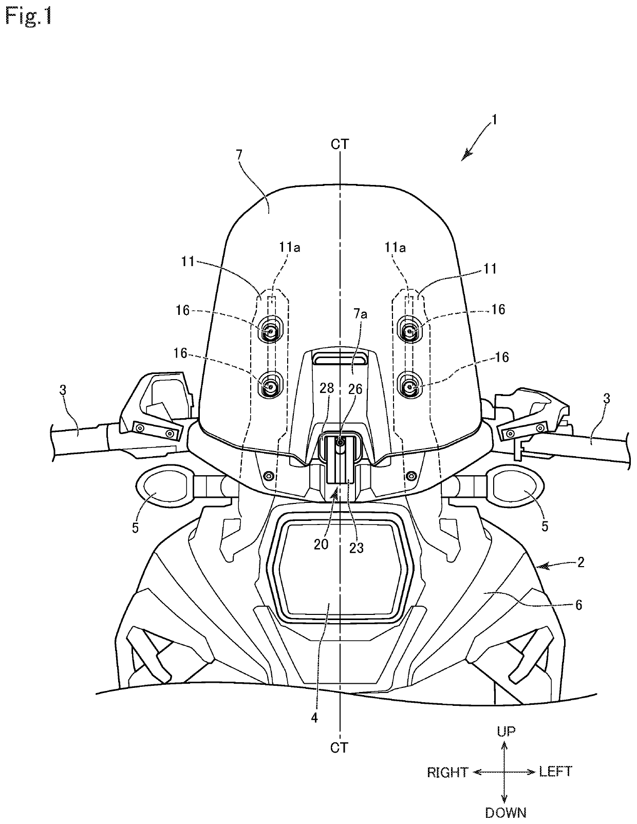 Windshield device for vehicle