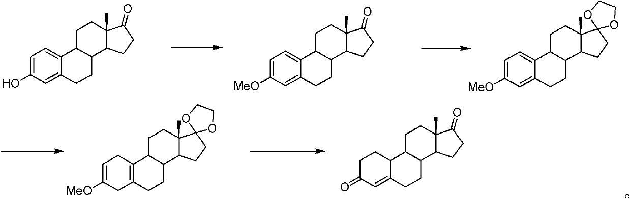 Method for preparing 19-demethyl-4-androstenedione