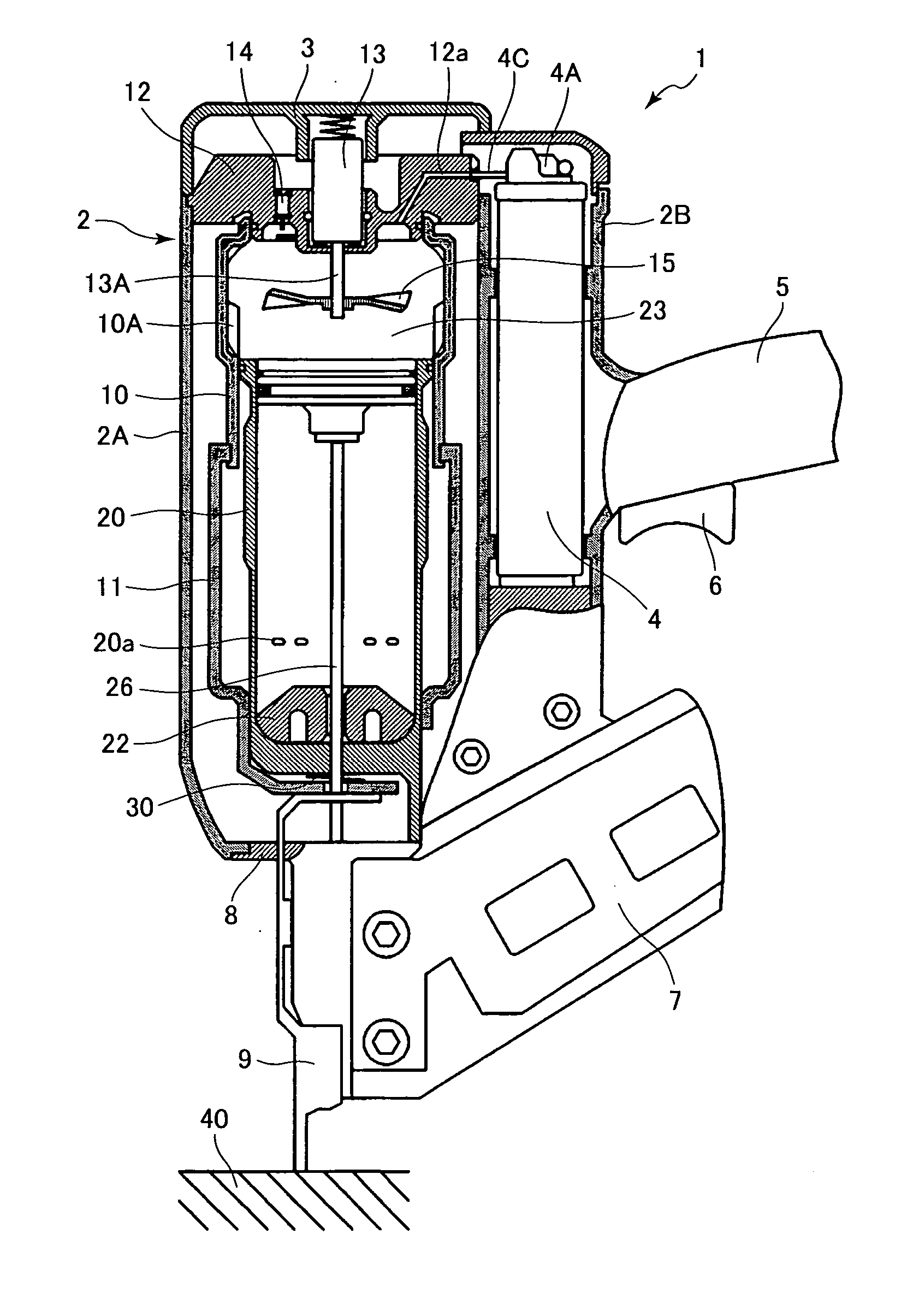 Combustion-type power tool providing specific spark energy