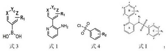 Pyridine-2-aryl-3-sulfonamide compound and its synthesis method and application