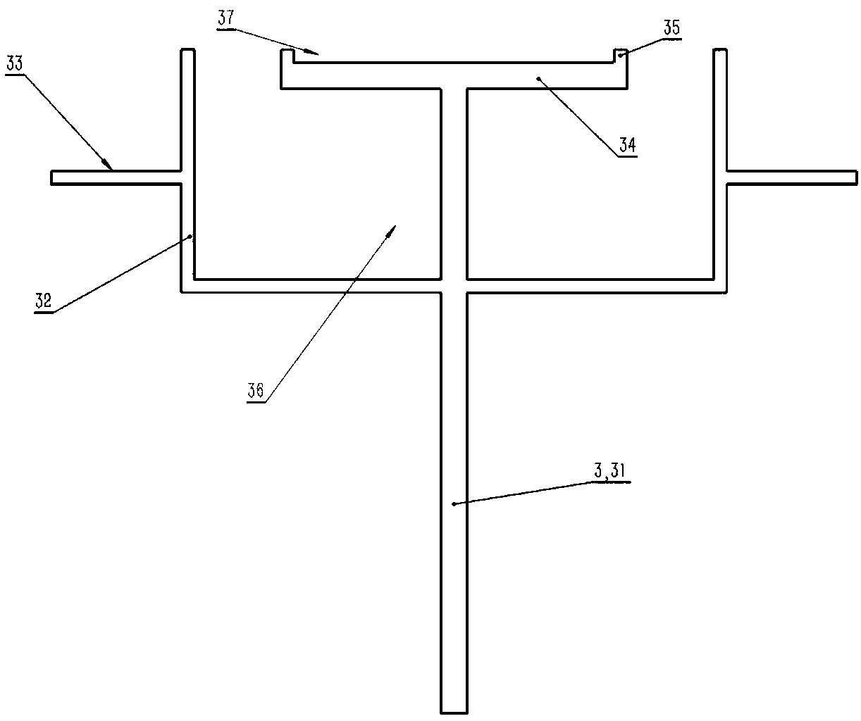 Waterproof keel for joint of inserted curtain wall panels and connecting assembly