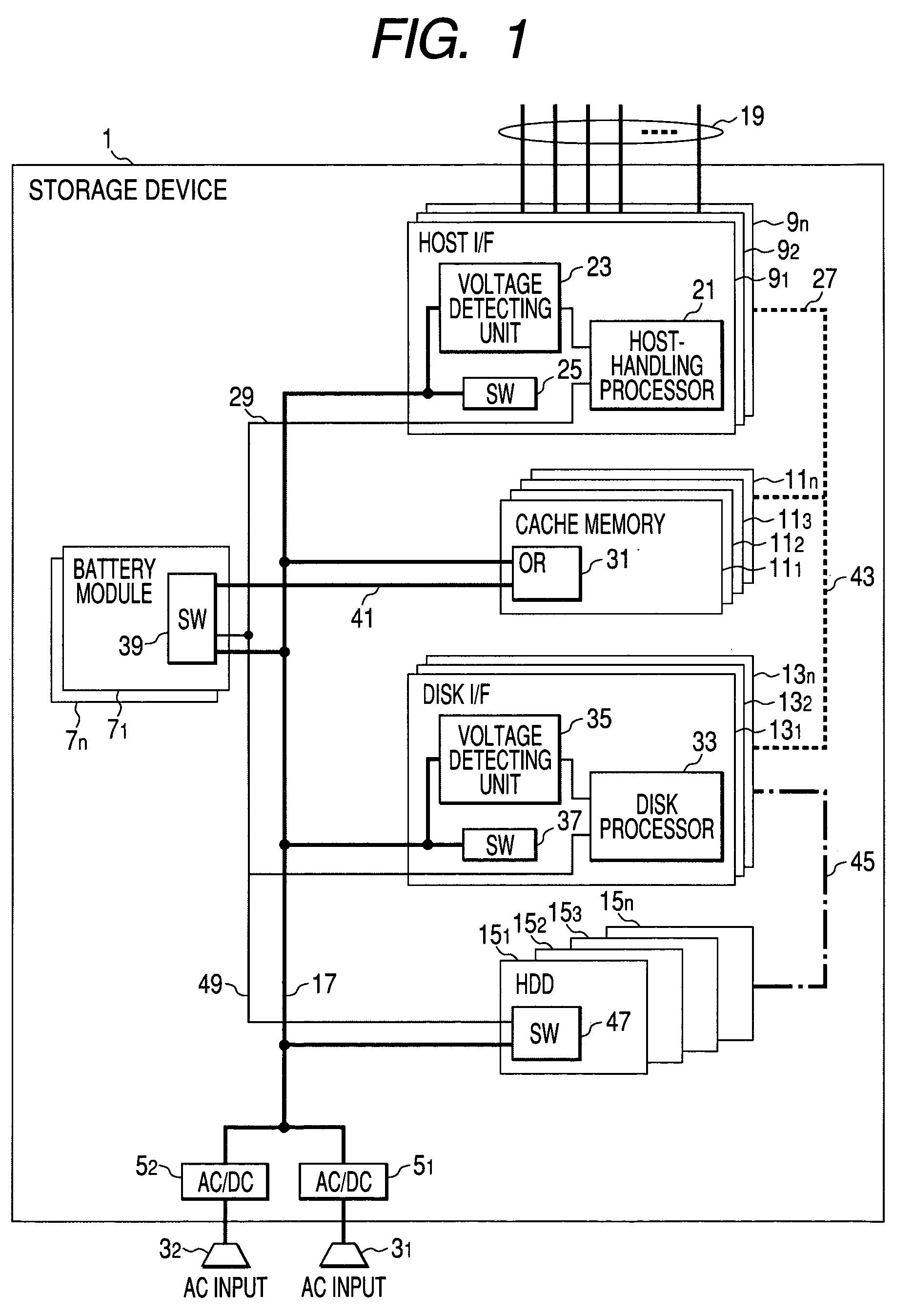 Backup power supply device for a storage device